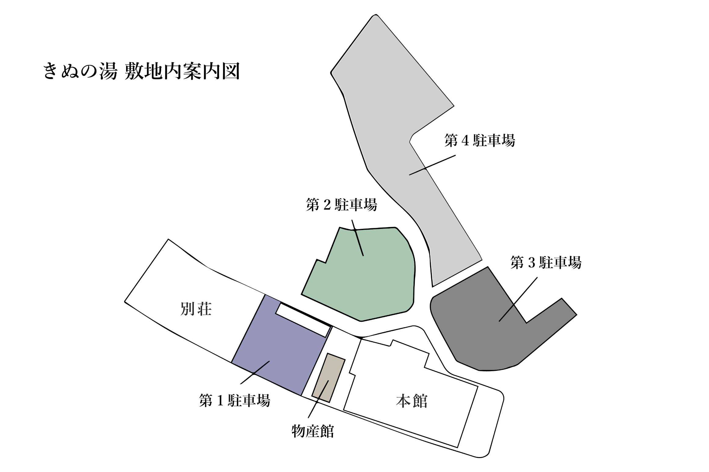 きぬの湯 敷地内案内図